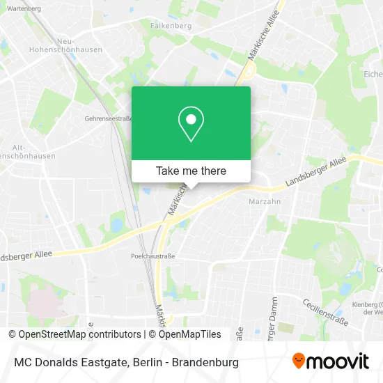 MC Donalds Eastgate map