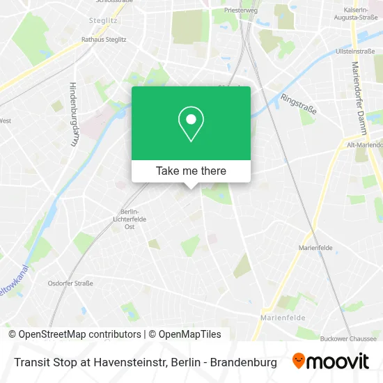 Transit Stop at Havensteinstr map