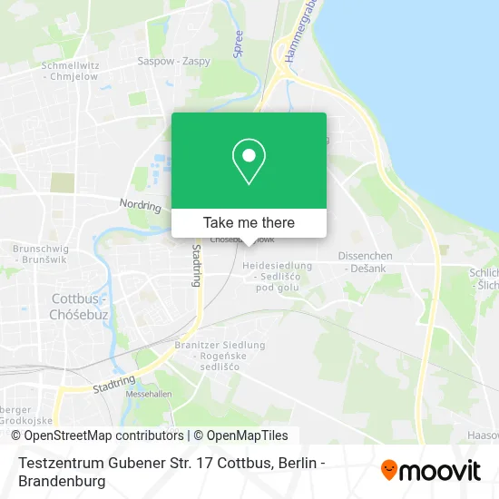 Testzentrum Gubener Str. 17 Cottbus map