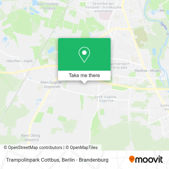 Trampolinpark Cottbus map