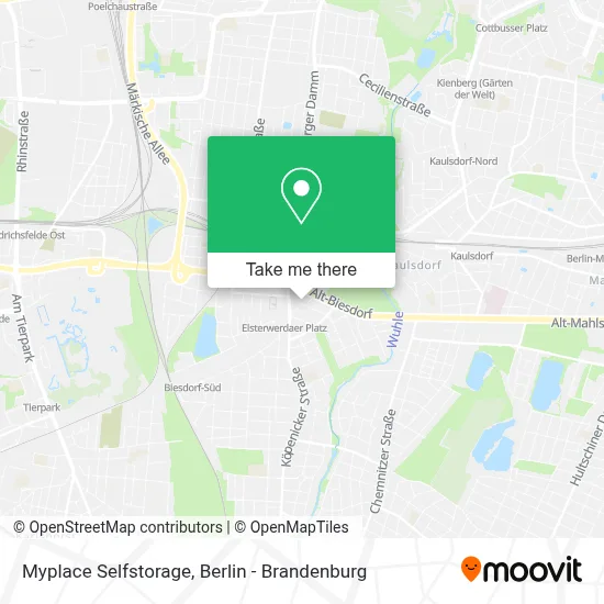 Myplace Selfstorage map