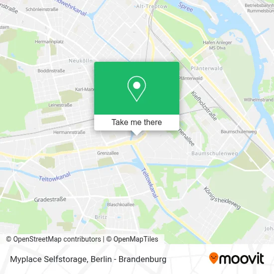 Myplace Selfstorage map