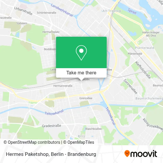 Hermes Paketshop map
