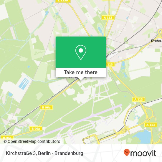 Карта Kirchstraße 3, 12529 Schönefeld