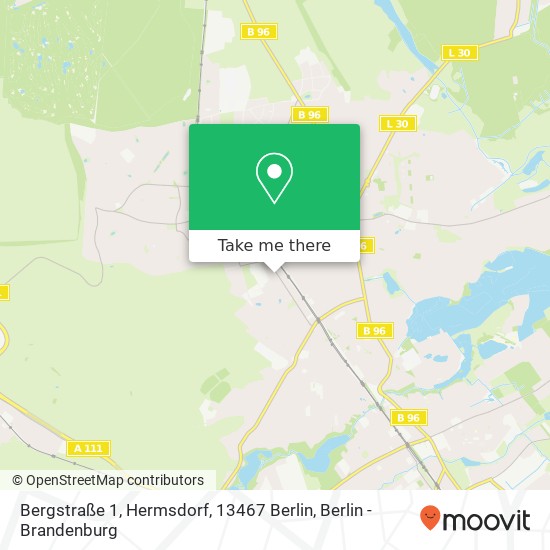 Bergstraße 1, Hermsdorf, 13467 Berlin map