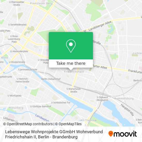 Карта Lebenswege Wohnprojekte GGmbH Wohnverbund Friedrichshain II