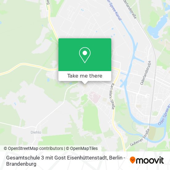 Gesamtschule 3 mit Gost Eisenhüttenstadt map