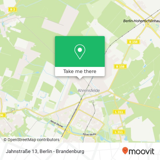 Карта Jahnstraße 13, 16356 Ahrensfelde