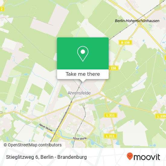 Карта Stieglitzweg 6, 16356 Ahrensfelde