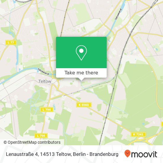 Карта Lenaustraße 4, 14513 Teltow