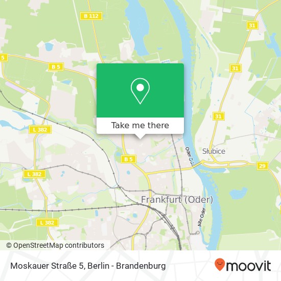 Карта Moskauer Straße 5, 15234 Frankfurt (Oder)
