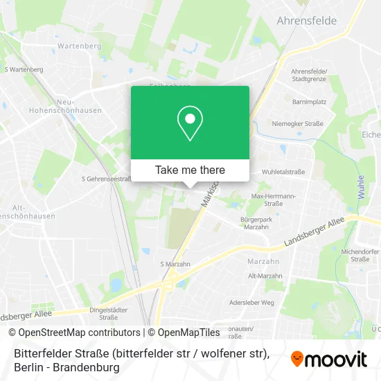 Карта Bitterfelder Straße (bitterfelder str / wolfener str)