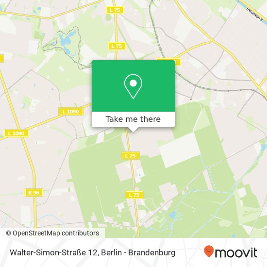 Карта Walter-Simon-Straße 12, Großziethen, 12529 Schönefeld