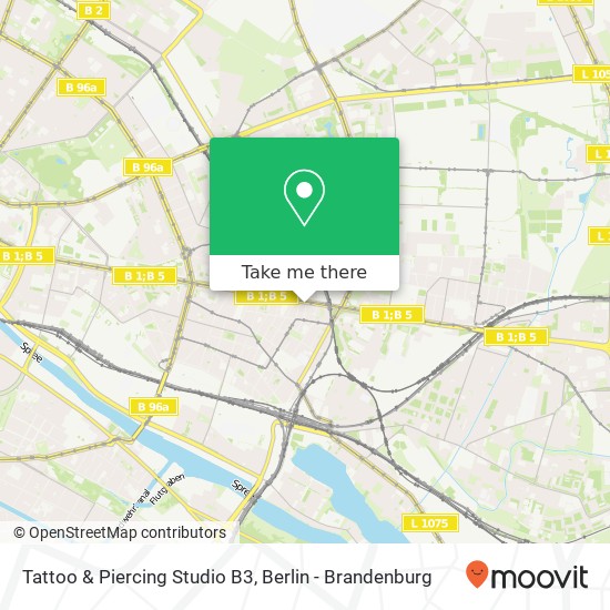 Карта Tattoo & Piercing Studio B3, Frankfurter Allee 92