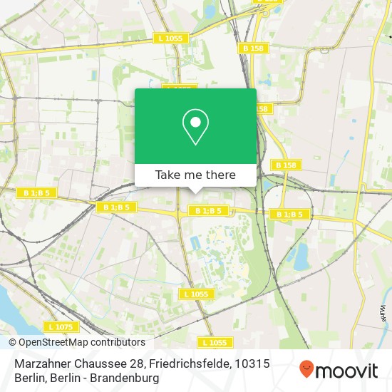 Карта Marzahner Chaussee 28, Friedrichsfelde, 10315 Berlin