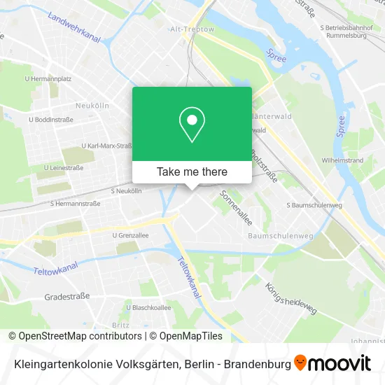 Карта Kleingartenkolonie Volksgärten