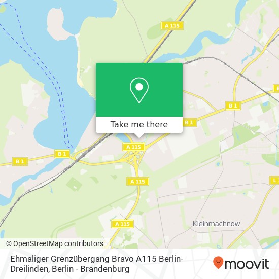 Ehmaliger Grenzübergang Bravo A115 Berlin-Dreilinden map