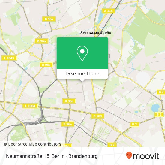 Карта Neumannstraße 15, Pankow, 13189 Berlin