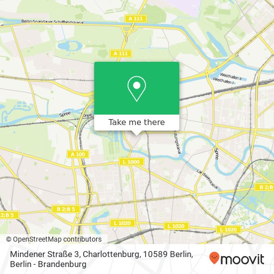 Карта Mindener Straße 3, Charlottenburg, 10589 Berlin