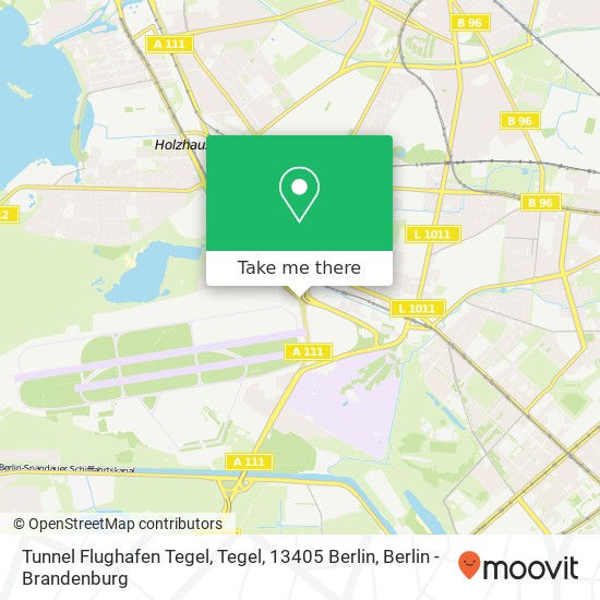 Карта Tunnel Flughafen Tegel, Tegel, 13405 Berlin