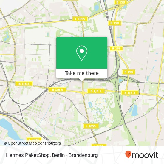 Карта Hermes PaketShop, Rhinstraße 17