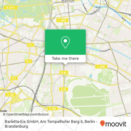 Карта Barletta-Eis GmbH, Am Tempelhofer Berg 6