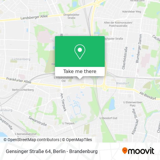 Карта Gensinger Straße 64