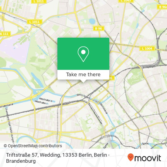 Карта Triftstraße 57, Wedding, 13353 Berlin