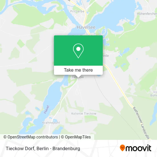 Tieckow Dorf map