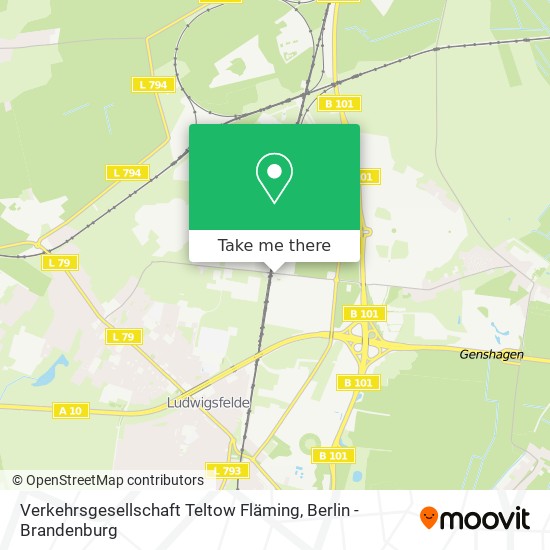 Verkehrsgesellschaft Teltow Fläming map