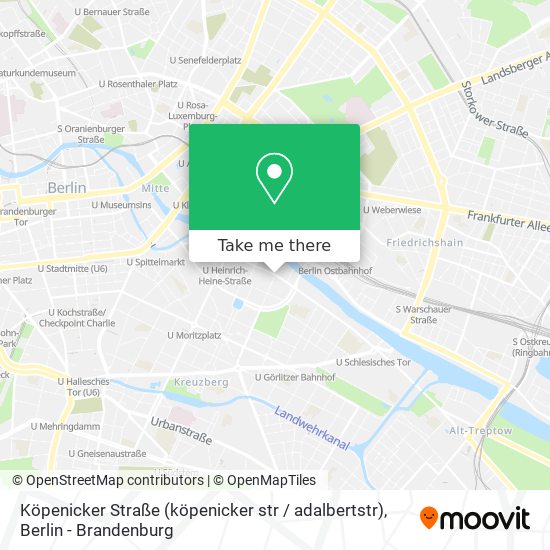 Карта Köpenicker Straße (köpenicker str / adalbertstr)