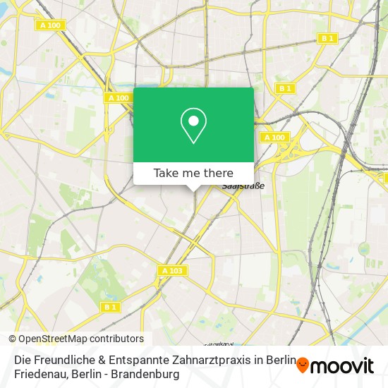 Карта Die Freundliche & Entspannte Zahnarztpraxis in Berlin Friedenau