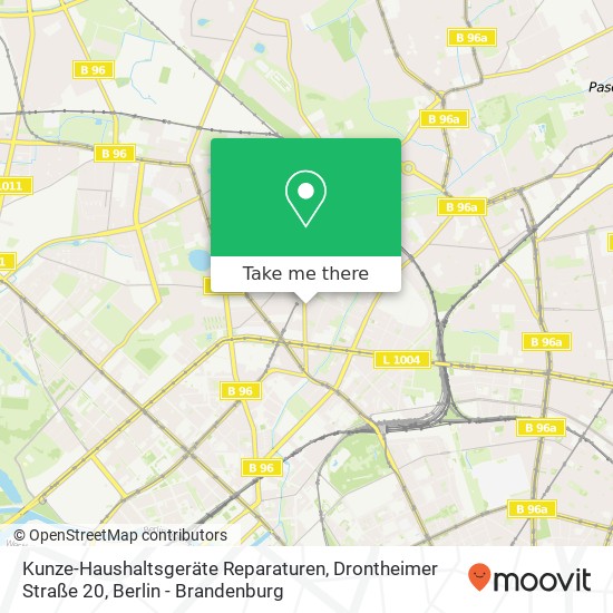 Карта Kunze-Haushaltsgeräte Reparaturen, Drontheimer Straße 20