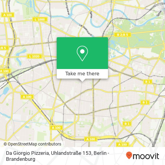 Карта Da Giorgio Pizzeria, Uhlandstraße 153