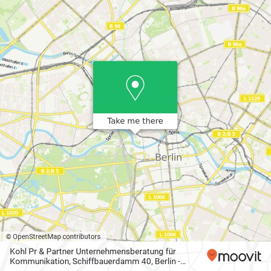 Kohl Pr & Partner Unternehmensberatung für Kommunikation, Schiffbauerdamm 40 map