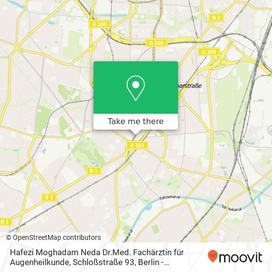 Hafezi Moghadam Neda Dr.Med. Fachärztin für Augenheilkunde, Schloßstraße 93 map