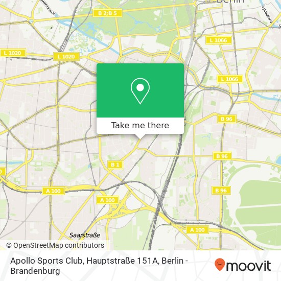 Карта Apollo Sports Club, Hauptstraße 151A