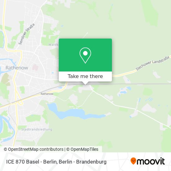 Карта ICE 870 Basel - Berlin