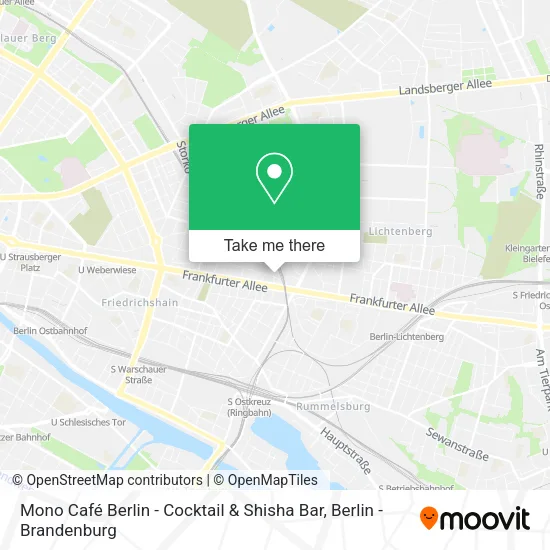 Карта Mono Café Berlin - Cocktail & Shisha Bar