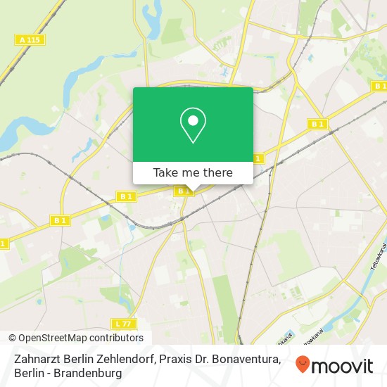 Карта Zahnarzt Berlin Zehlendorf, Praxis Dr. Bonaventura