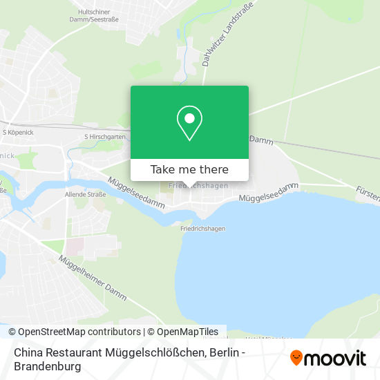 Карта China Restaurant Müggelschlößchen