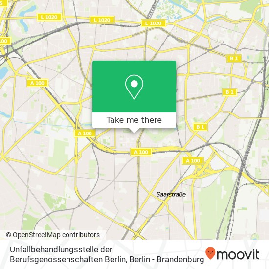 Unfallbehandlungsstelle der Berufsgenossenschaften Berlin map