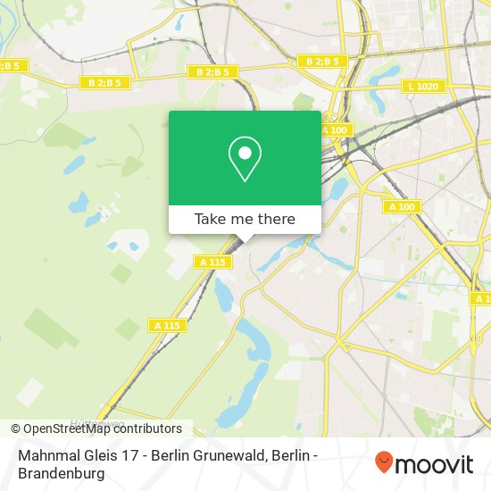 Mahnmal Gleis 17 - Berlin Grunewald map