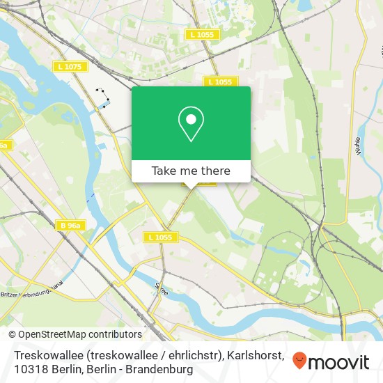 Карта Treskowallee (treskowallee / ehrlichstr), Karlshorst, 10318 Berlin