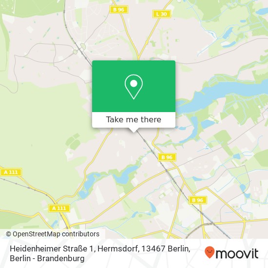 Heidenheimer Straße 1, Hermsdorf, 13467 Berlin map