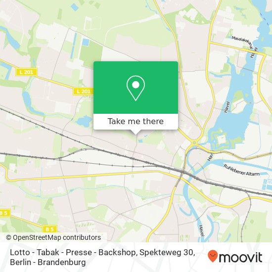Карта Lotto - Tabak - Presse - Backshop, Spekteweg 30