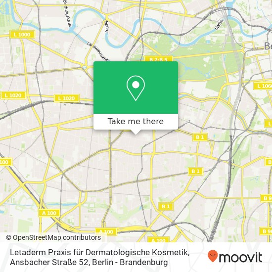 Letaderm Praxis für Dermatologische Kosmetik, Ansbacher Straße 52 map