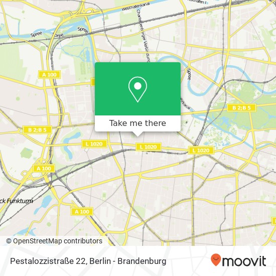 Карта Pestalozzistraße 22, Charlottenburg, 10625 Berlin