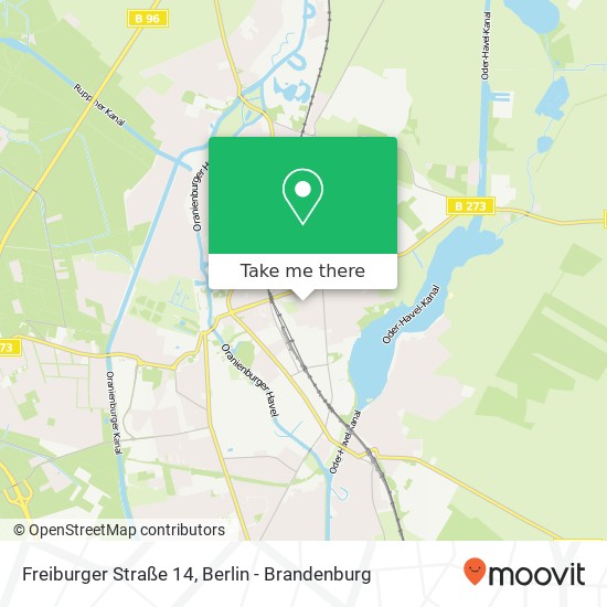 Карта Freiburger Straße 14, 16515 Oranienburg