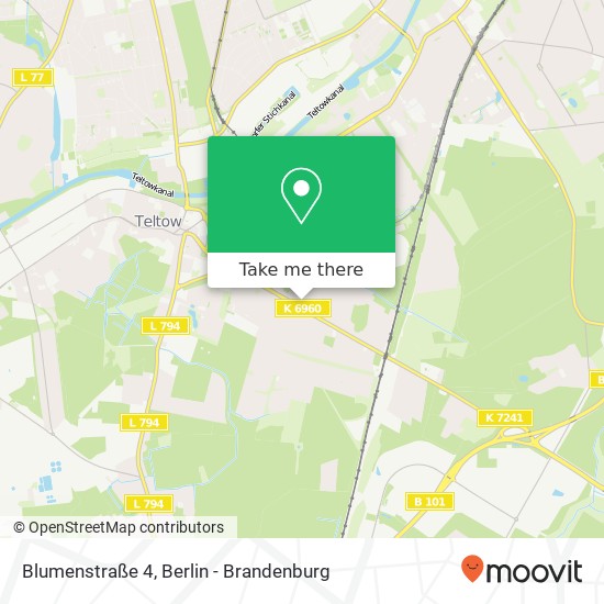 Карта Blumenstraße 4, 14513 Teltow